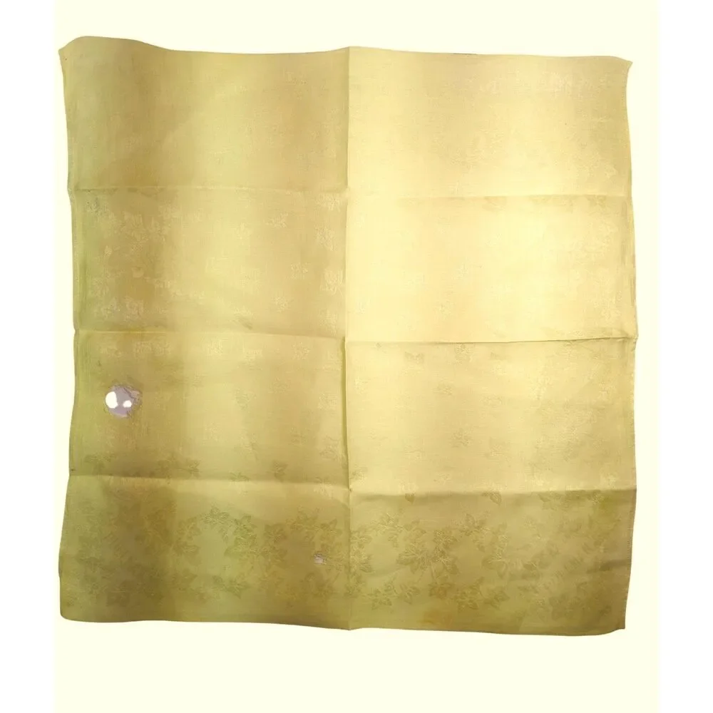 Yellow Jacquard PULLMAN Napkin Ivy Pattern Diagonal Block Logo As-Is Vintage 40s